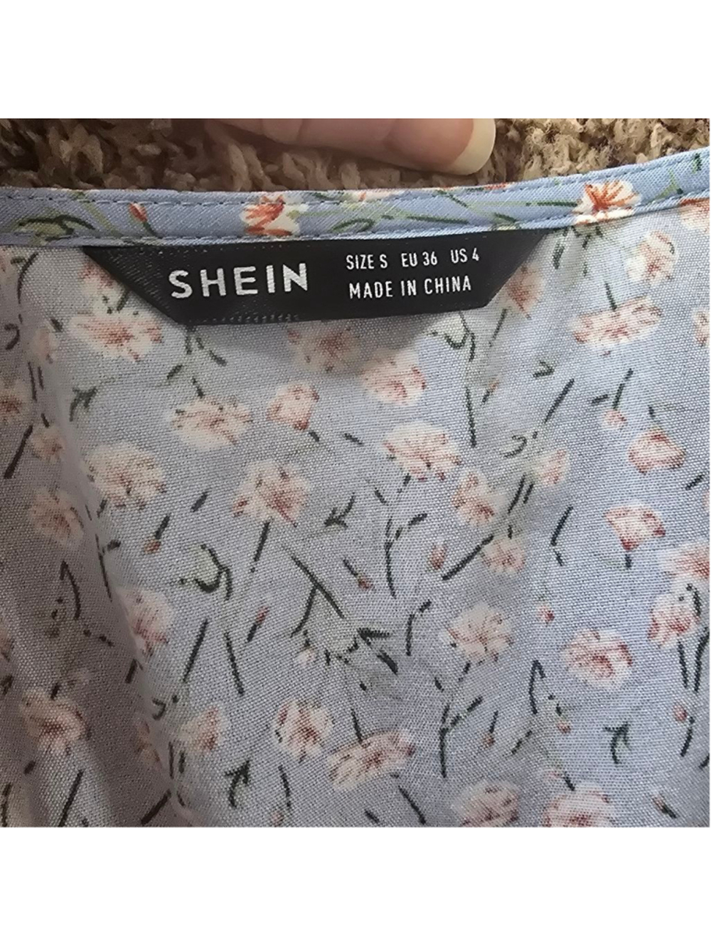 SHEIN Blue Floral Crop Top Women's Size Small - Picture 2 of 6